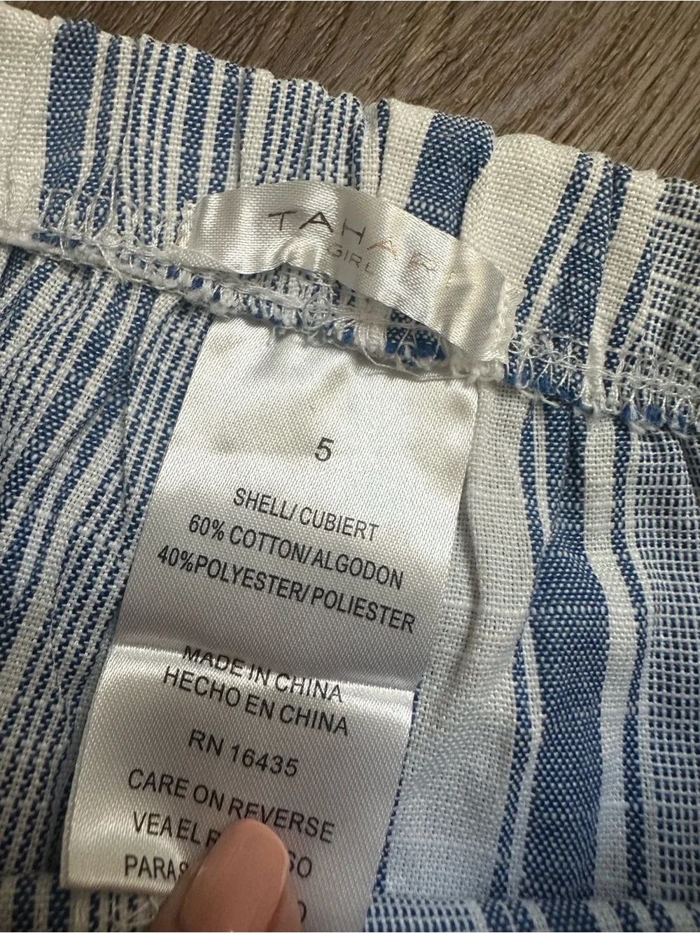 NEW! Tahari Girls Bellbottom Pants, Blue/White, Nautical, Coast, Hippie, Boho, 5